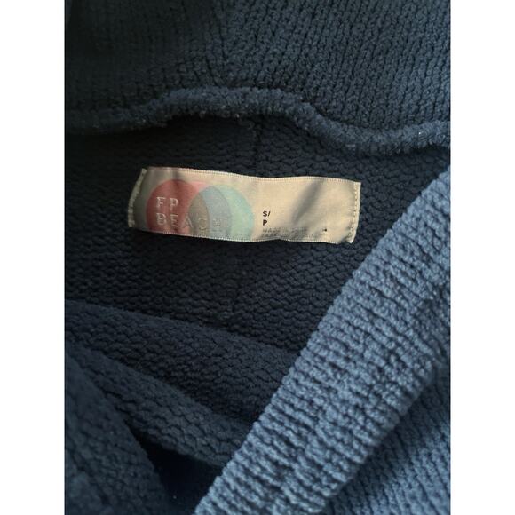 Free People FP Beach Chenille Everywhere Hoodie Women S/P Blue Beach Cozy - Picture 5 of 12